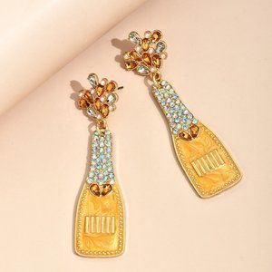 BUNDLE DEAL! Yellow Champagne Bottle Earrings NEW